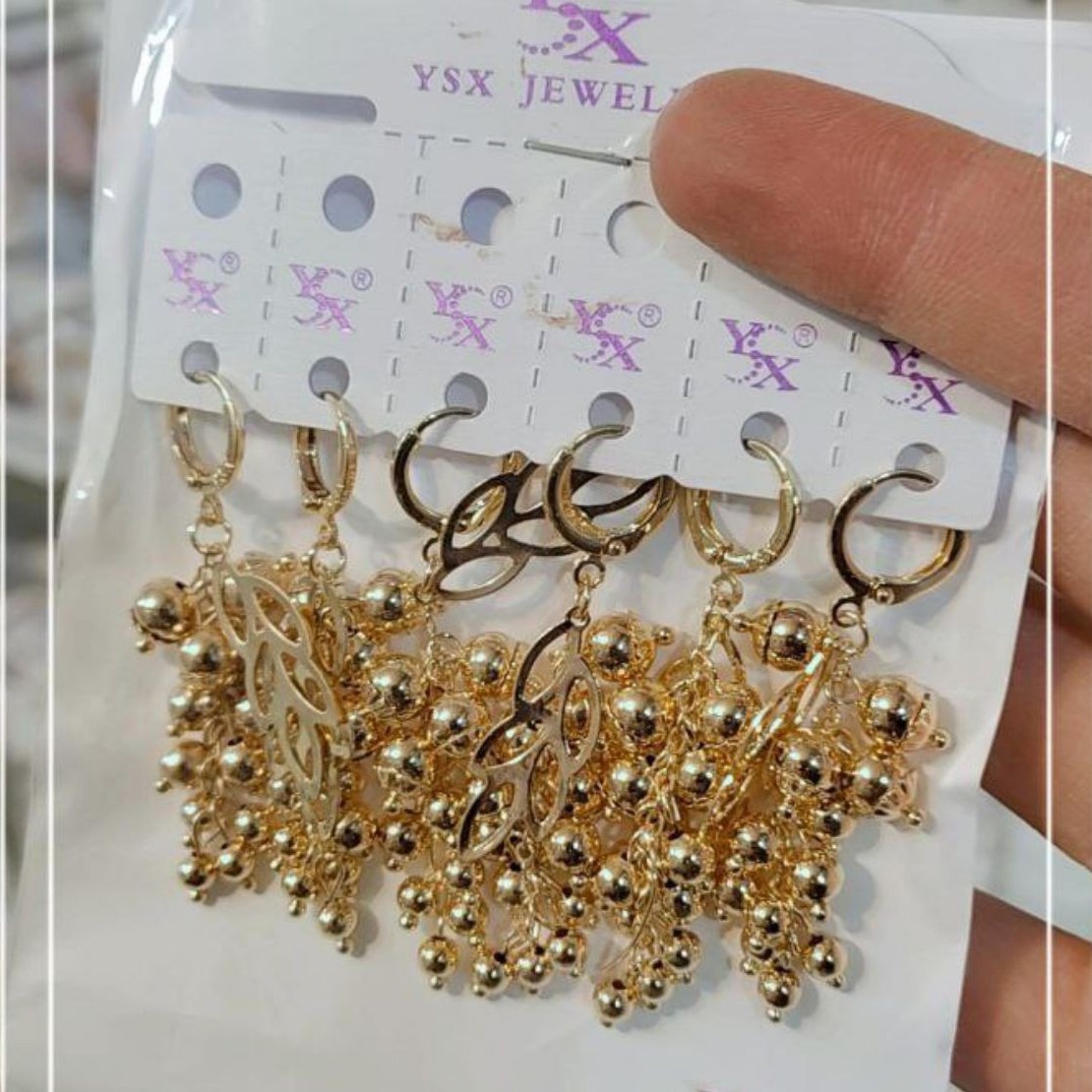گوشواره انگور  رنگ ثابت ضد حساسیت مارک وای اس ایکس