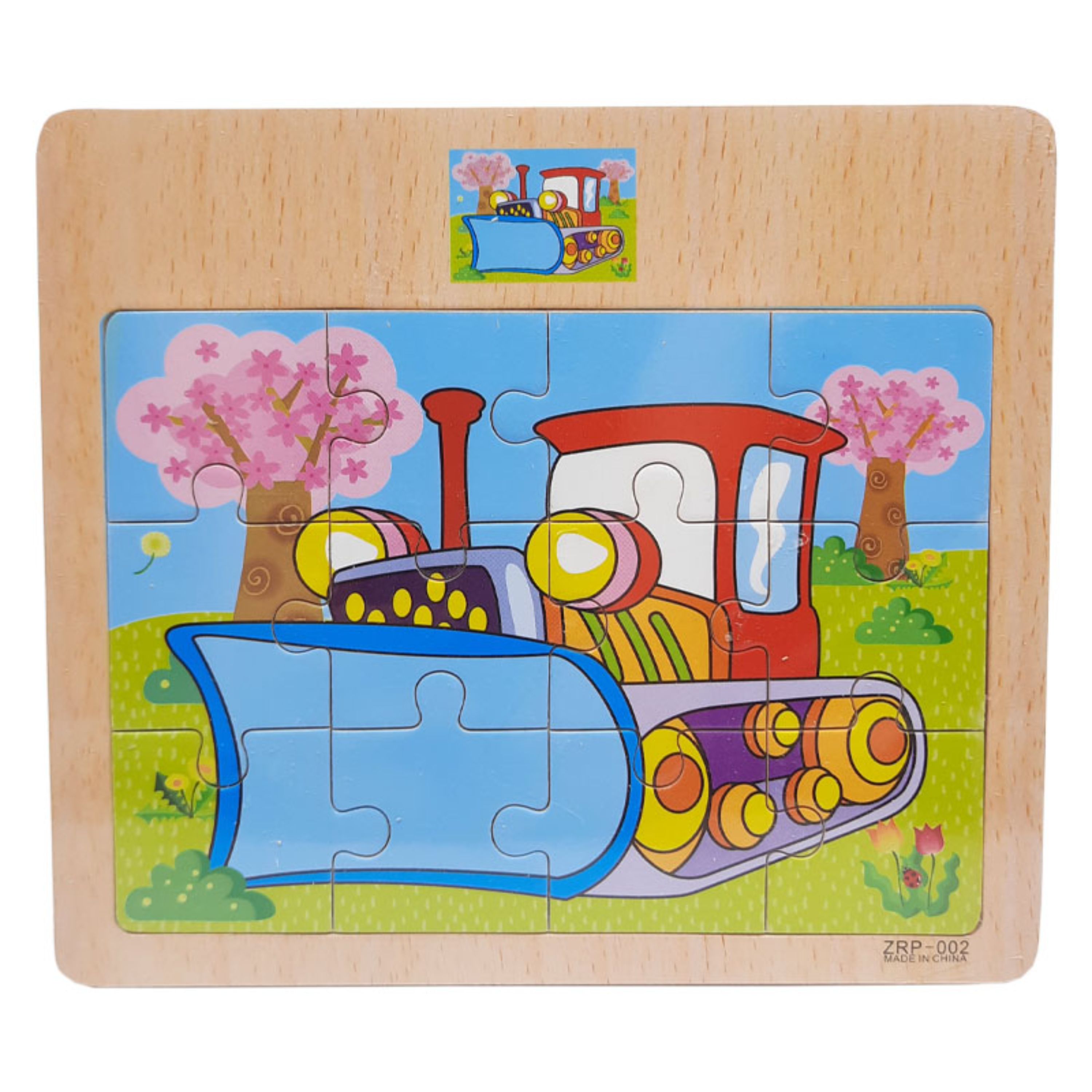 پازل چوبی 12 تکه بولدوزر