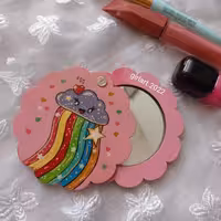 آینه جیبی چوبی در دار