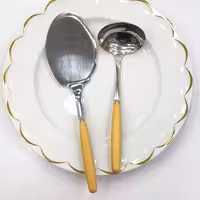 کفگیر و ملاقه دسته بامبو 