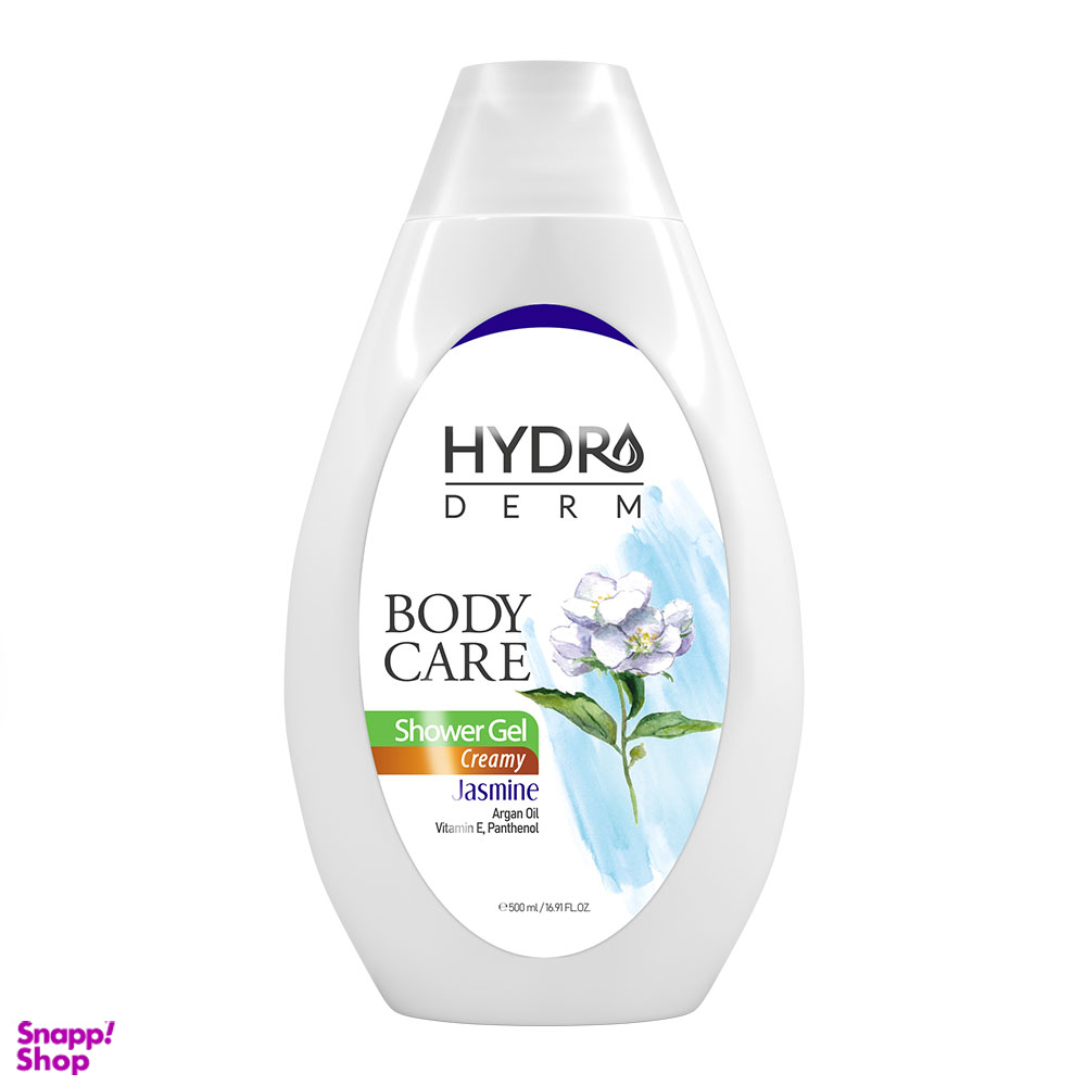 شامپو بدن کرمی هیدرودرم (Hydroderm) با رایحه یاس و آرگان حجم 500 میلی لیتر