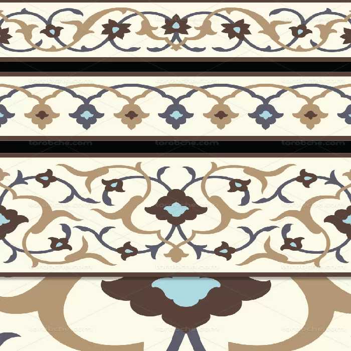 وکتور طرح حاشیه سنتی رنگی | گرافیک با طعم تربچه