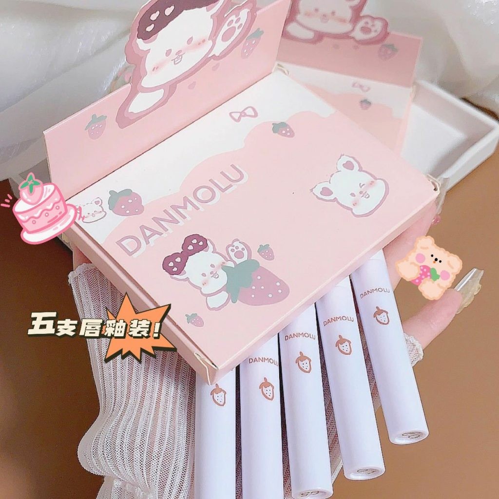 تینت رژ 5 عددی طرح خرس صورتی و زرد