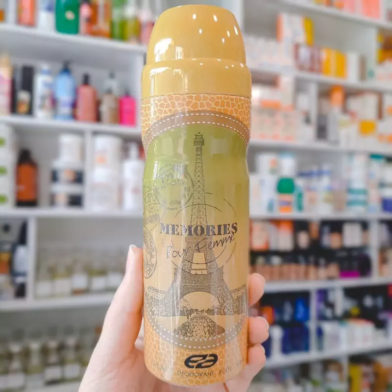 اسپری زنانه خوشبو کننده بدن امپر  مدل مموریز ماندگاری 24 ساعته رایحه گرم و ملایم مناسب برای لباس و بدن حجم 200 میلی لیتر