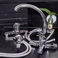 (ارسال رایگان به همراه هدیه و تخفیف) مجموعه 4 تکه شیرآلات آمرتات 