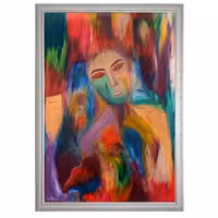 تابلو نقاشی رنگ روغن مدل جدایی کد QAF