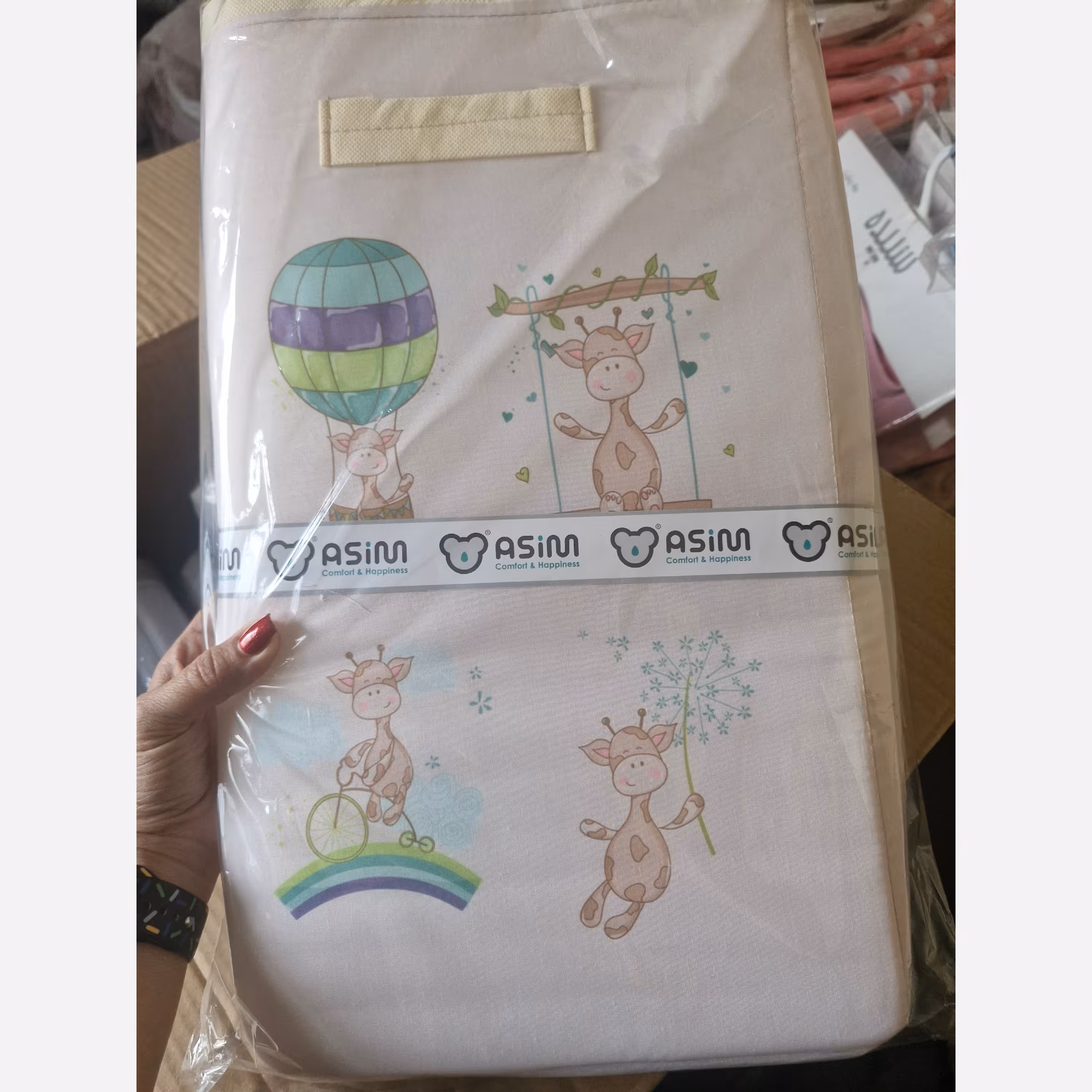 سبد اسباب بازی پارچه ای و باکس لوازم اتاق کودک و نوزاد