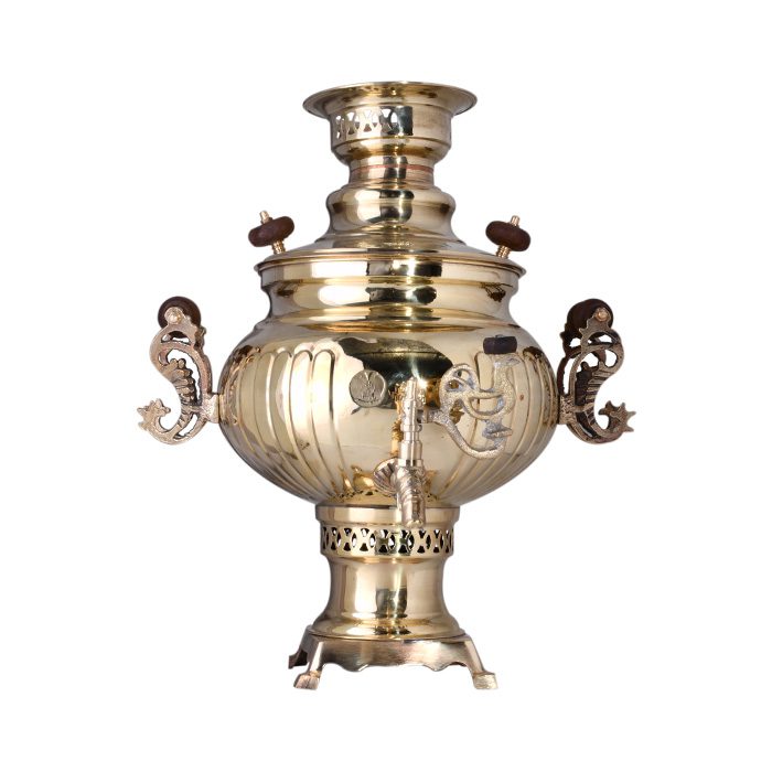 سماور برنجی 6 لیتری مدل آینه ای