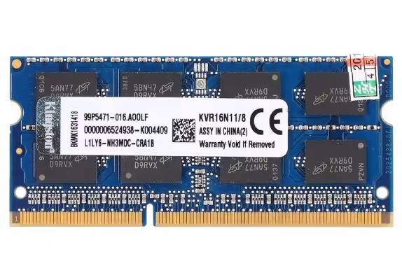 رم لپ تاپ کینگستون با حافظه 8 گیگابایت و فرکانس 1600 مگاهرتز