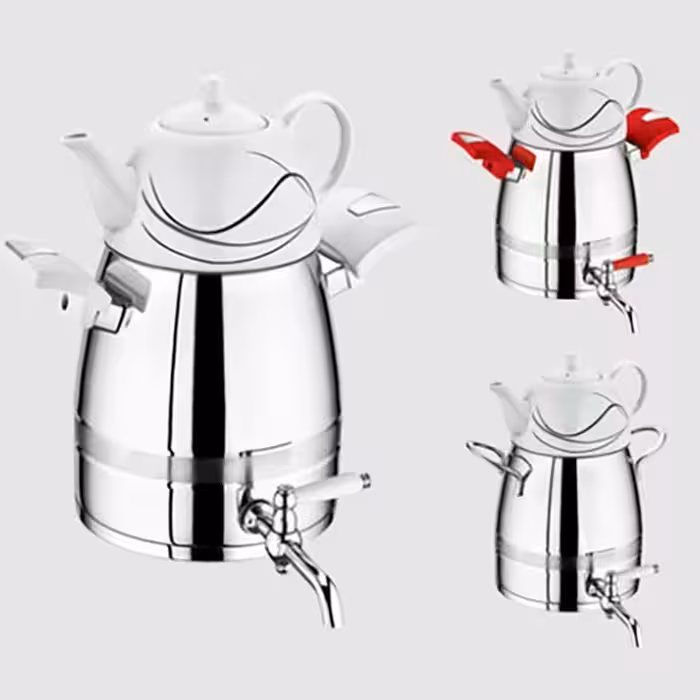 کتری و قوری 4 لیتر استیل ترک یونیک کد 7501 (خارجی)