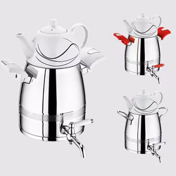 کتری و قوری 4 لیتر استیل ترک یونیک کد 7501 (خارجی)