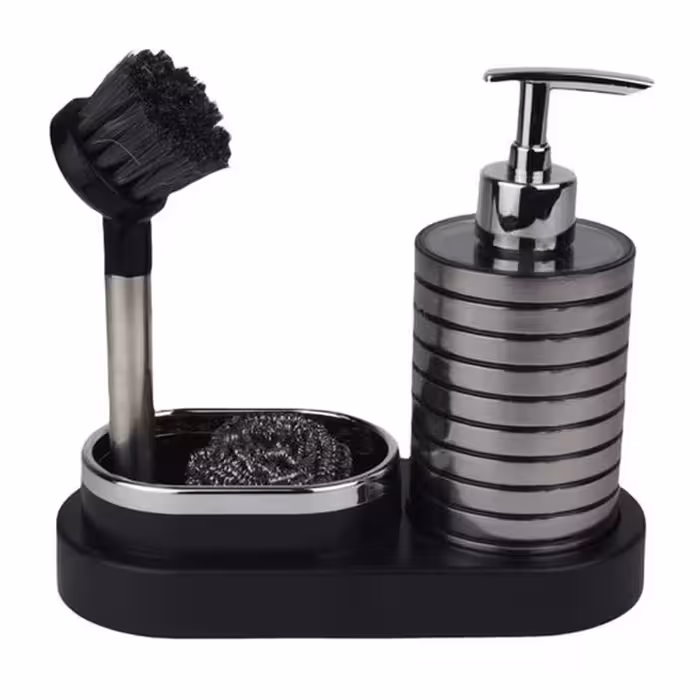 ست جا مایع کنار سینک بازن مدل تایلندی به همراه فرچه و اسکاچ