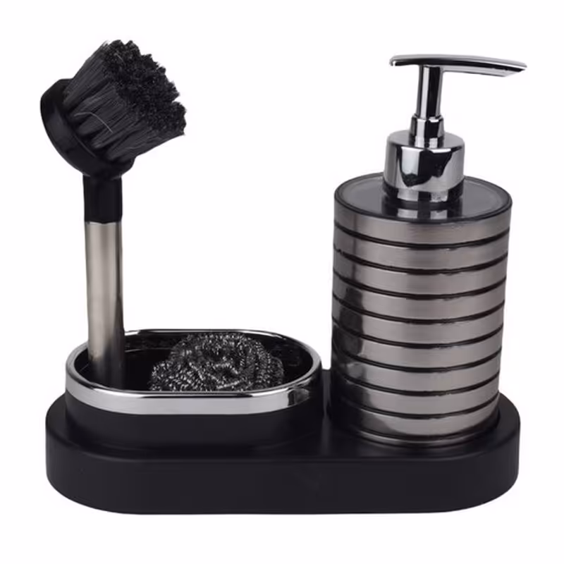 ست جا مایع کنار سینک بازن مدل تایلندی به همراه فرچه و اسکاچ