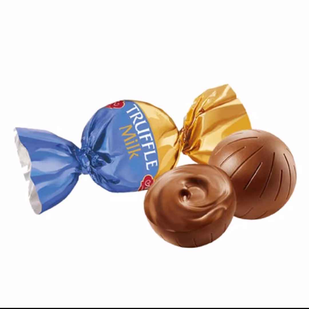 شکلات ترافل گرد ABK اوکراین مدل بیسکویتی شیری بسته 1 کیلوییABK truffle chocolate biscuit weight 1000 grams

