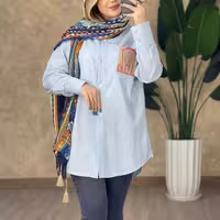 شومیز مانتویی نجلا فری سایز( ارسال رایگان)