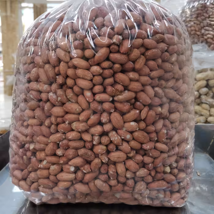 مغز بادام زمینی تازه برشته درشت  آستانه اشرفیه درجه یک بسته بندی10 کیلویی 2 عدد 5 کیلویی داخل یک کارتن 