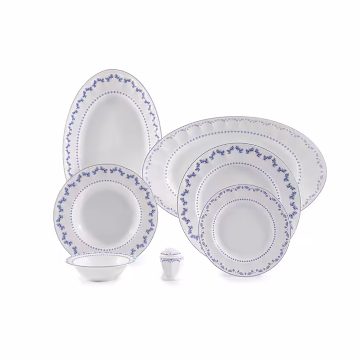 سرویس چینی زرین 6 نفره غذاخوری فرانسیس سرمه ای (29 پارچه)