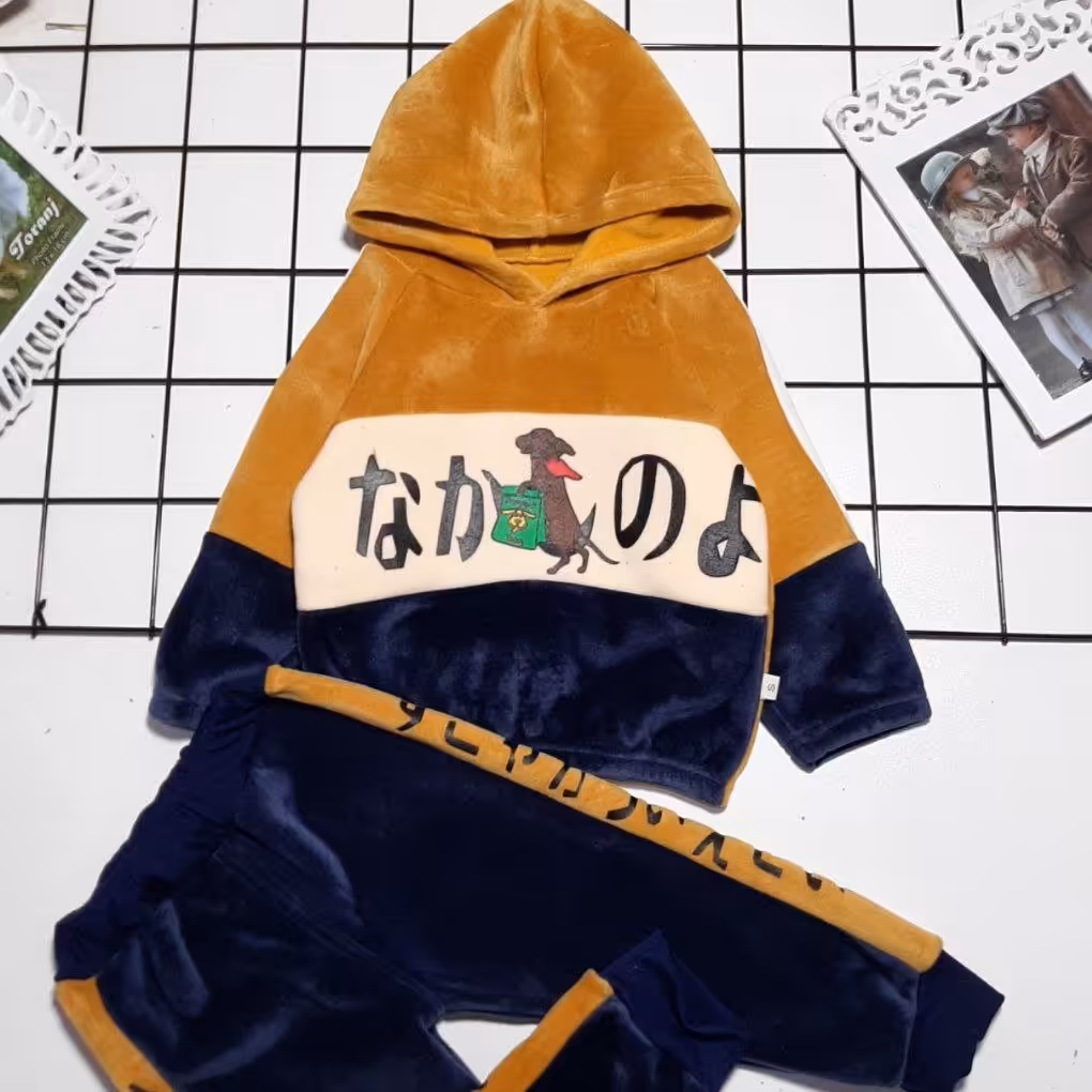 ست دوتیکه اسپرت دختر و پسر مخمل داخل کرک فوق العاده 