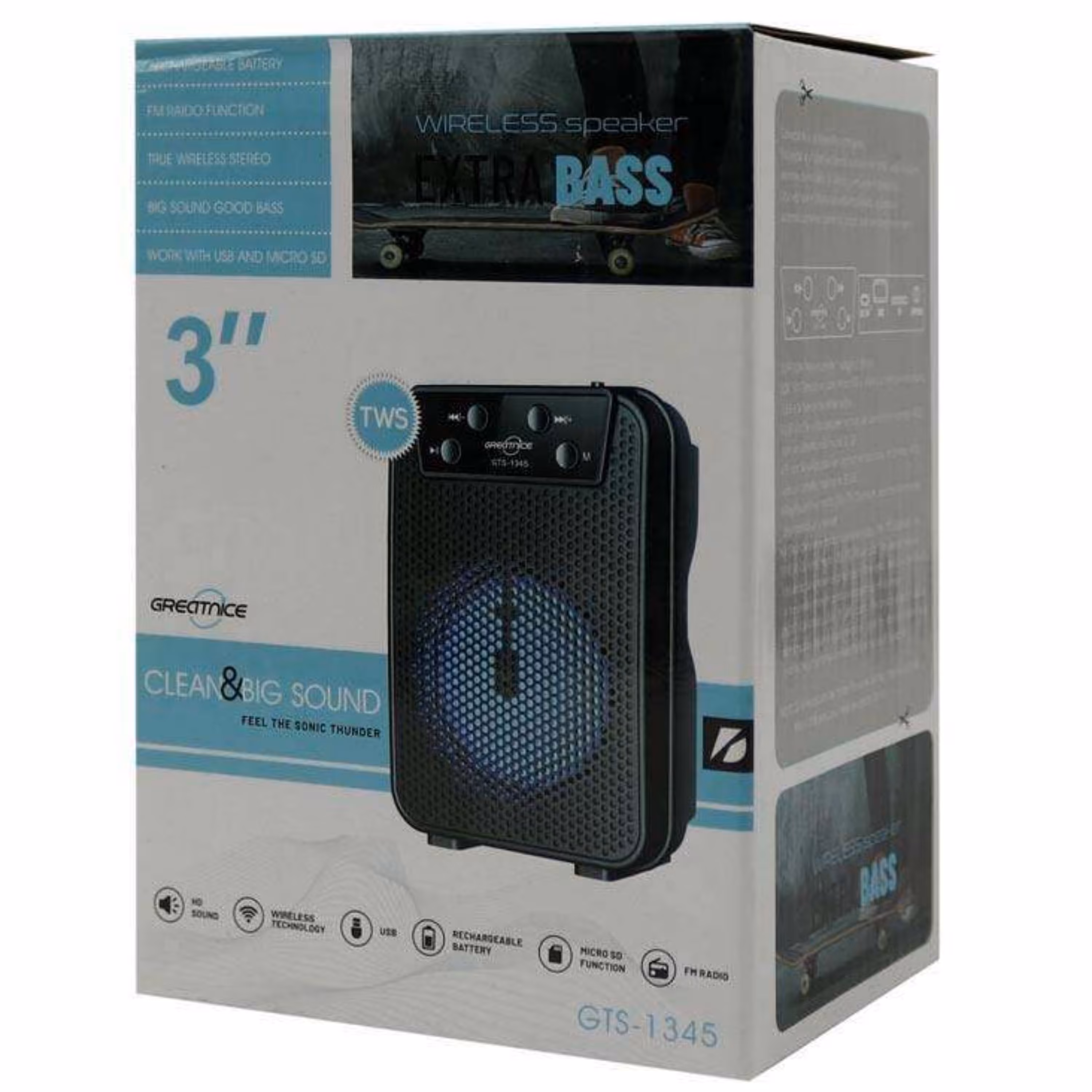 اسپیکر بلوتوثی قابل حمل گریت نایس مدل GTS-1345