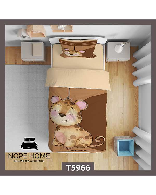 سرویس لحاف روتختی کودک یک نفره 5 تکه نوپه هوم Nopehome طرح شیر کد T5966
