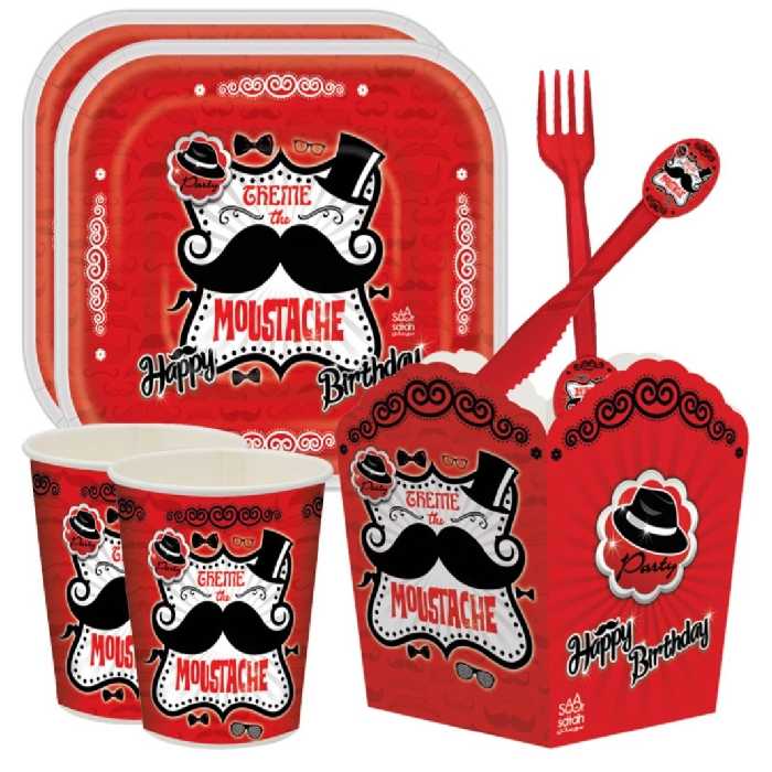 پک تولد تم کلاه و سبیل96تیکه