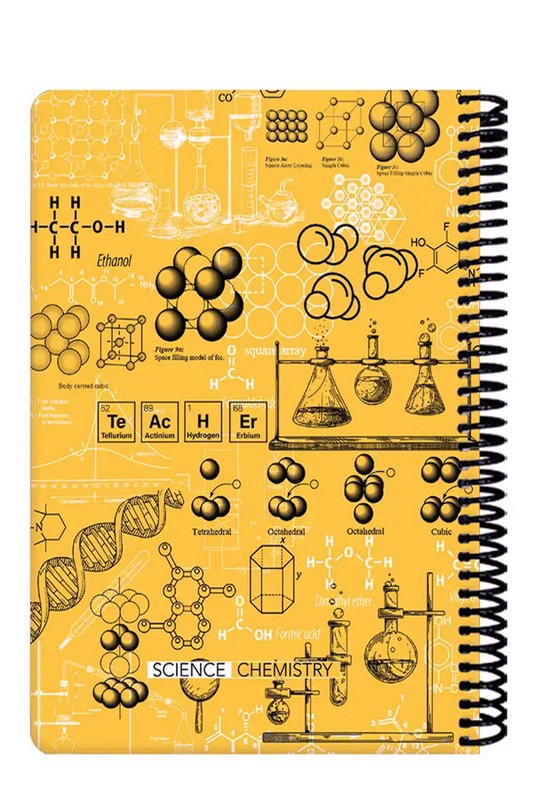 دفتر رحلی 100 برگ زرد Scientist Chemistry دات نوت dotnote