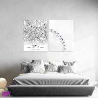 تابلو شاسی بکلیت طرح منظره شهری پاریس مدل SH-627 مجموعه 2 عددی