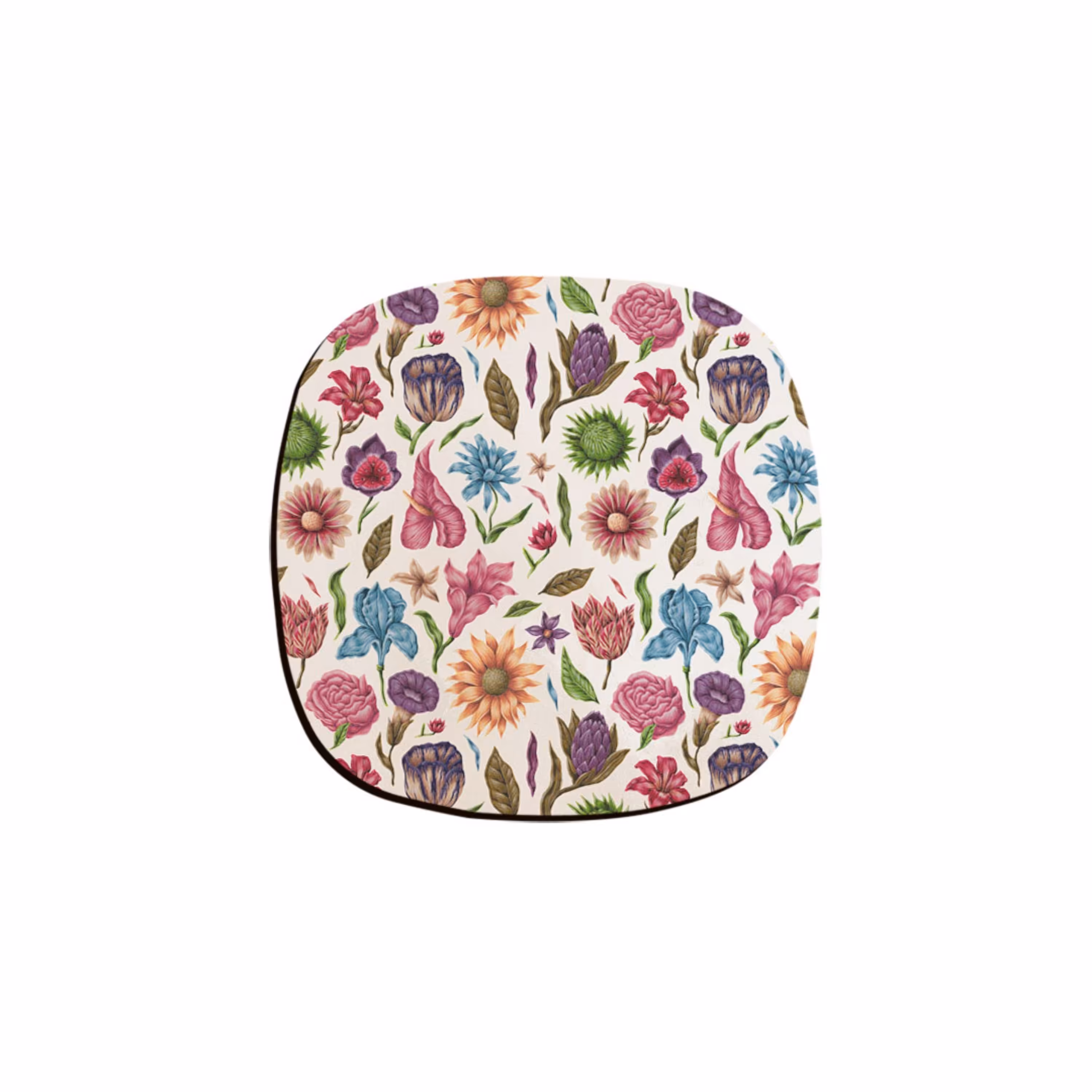 زیرلیوانی ترمه طراحان ایده مدل گل های رنگی کد cfp105