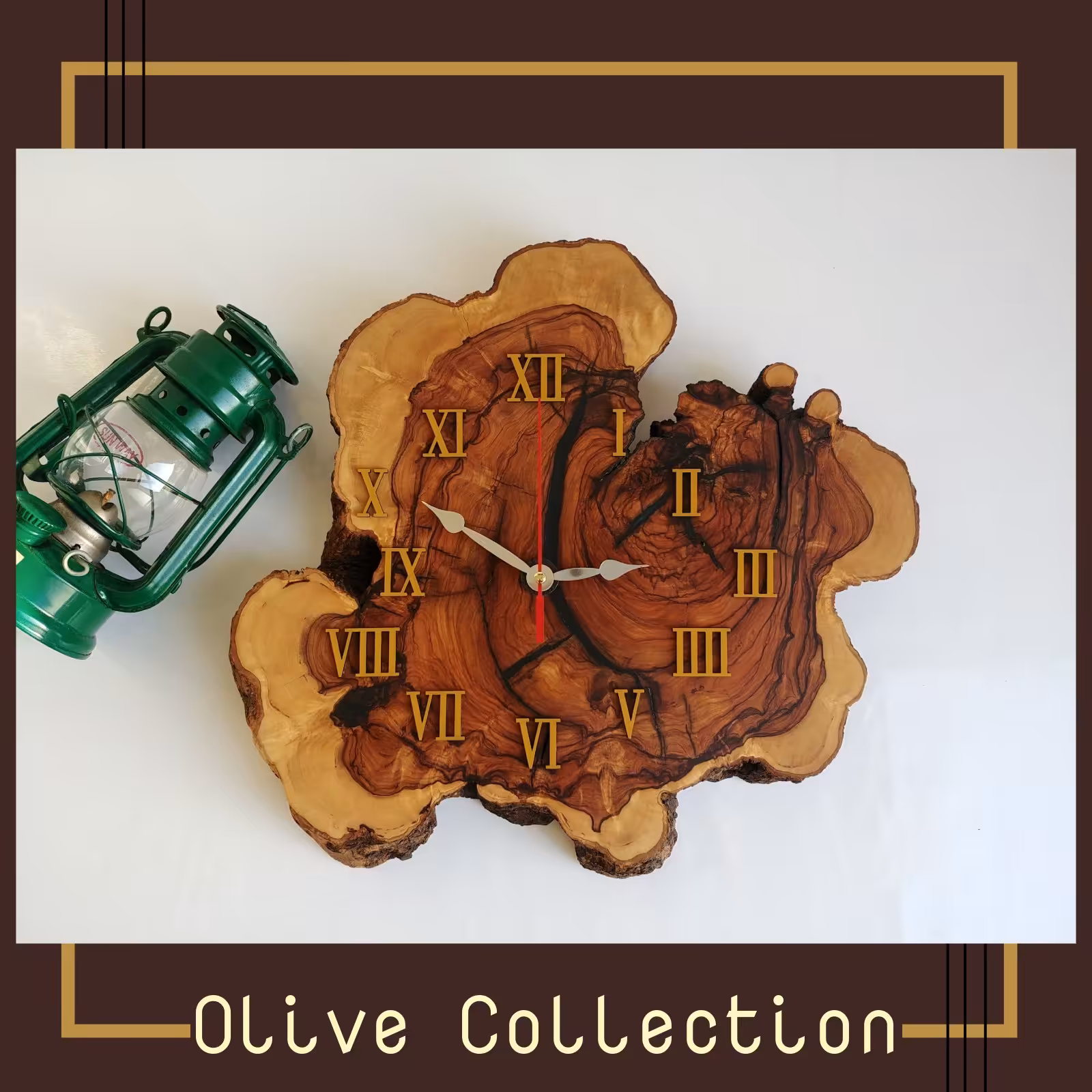 ساعت  دیواری چوب و رزین ابعاد 32 در 35  کد ZL 5