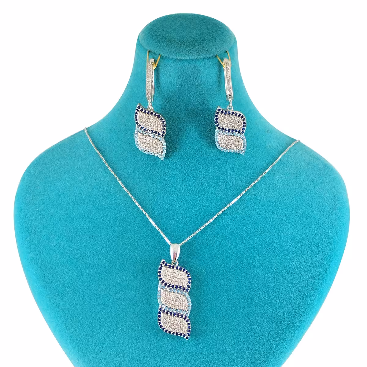 نیم ست نقره زنانه طرح چشم نظر کد 11890349