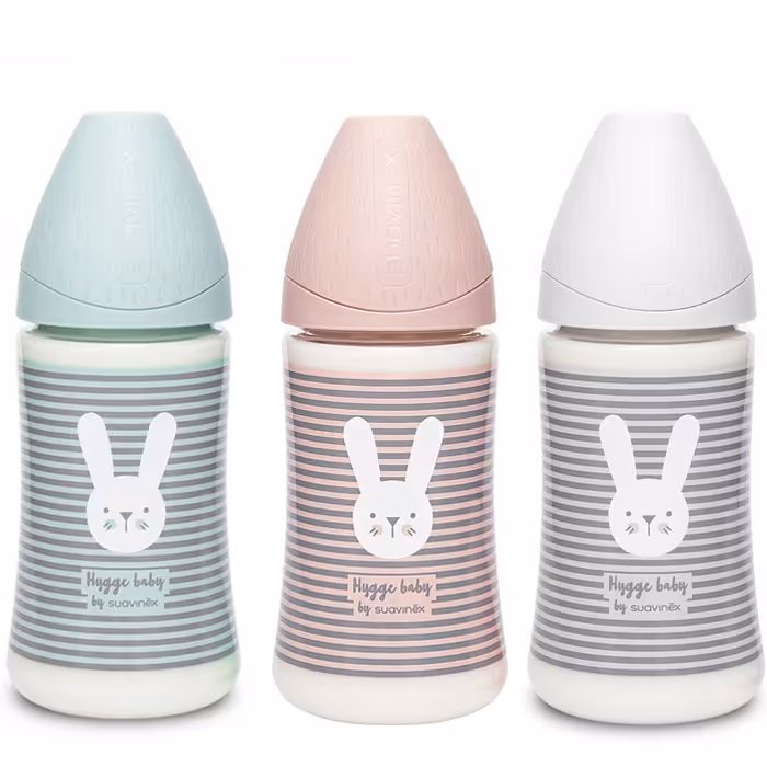 شیشه شیر طلقی 270 میل سواوینکس طرح  صورت خرگوش راه راه