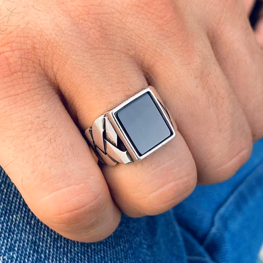 انگشتر مردانه نقره ترک  کد 15 