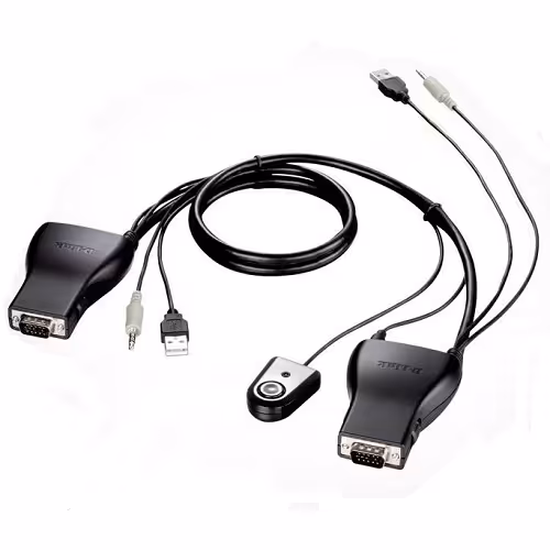 سوییچ KVM دو پورت USB دی لینک مدل KVM-222 با جک 3.5 میلی‌متری صدا