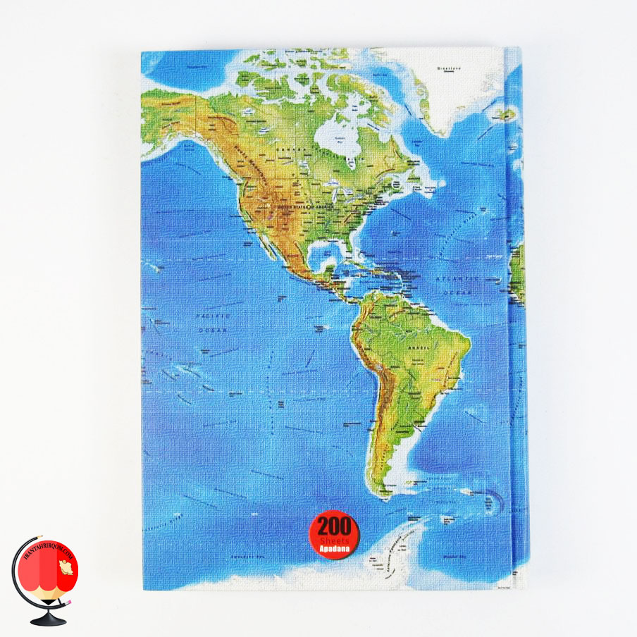 دفتر مشق 200 برگ طرح جغرافیا جلد سخت آپادانا