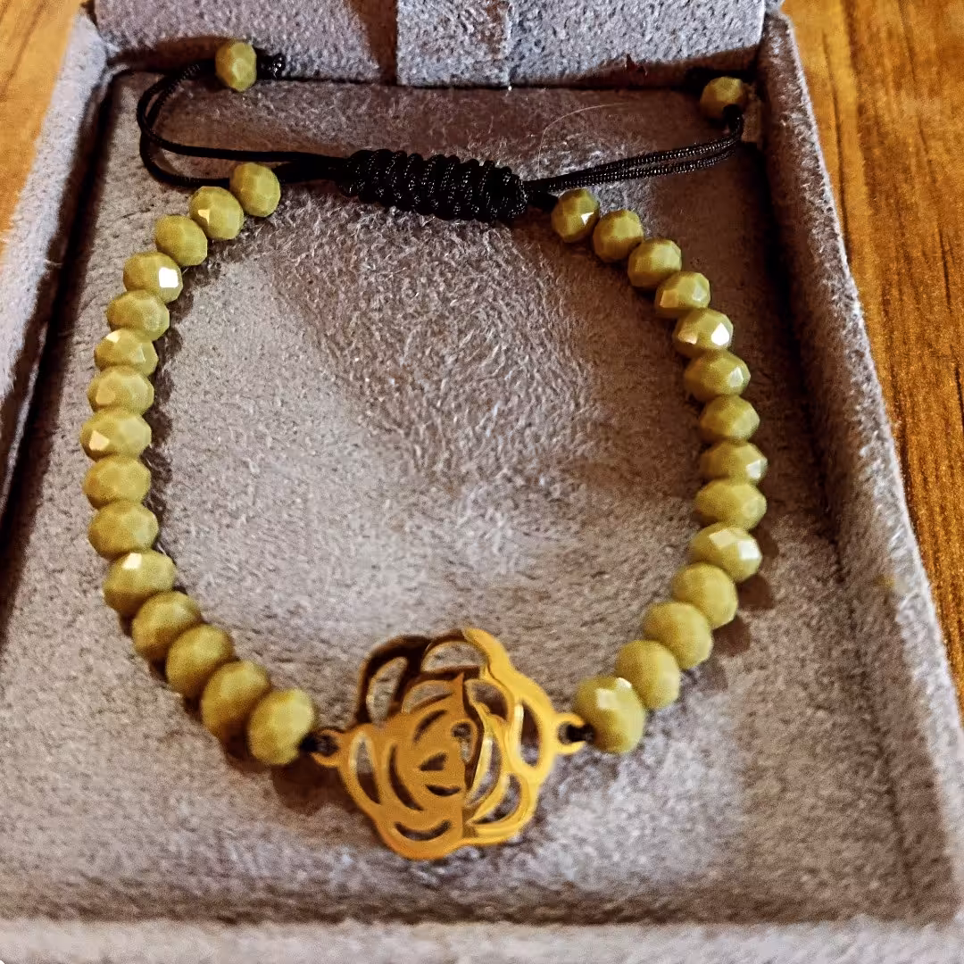 دستبندسنگ کریستالی باپلاک استیل