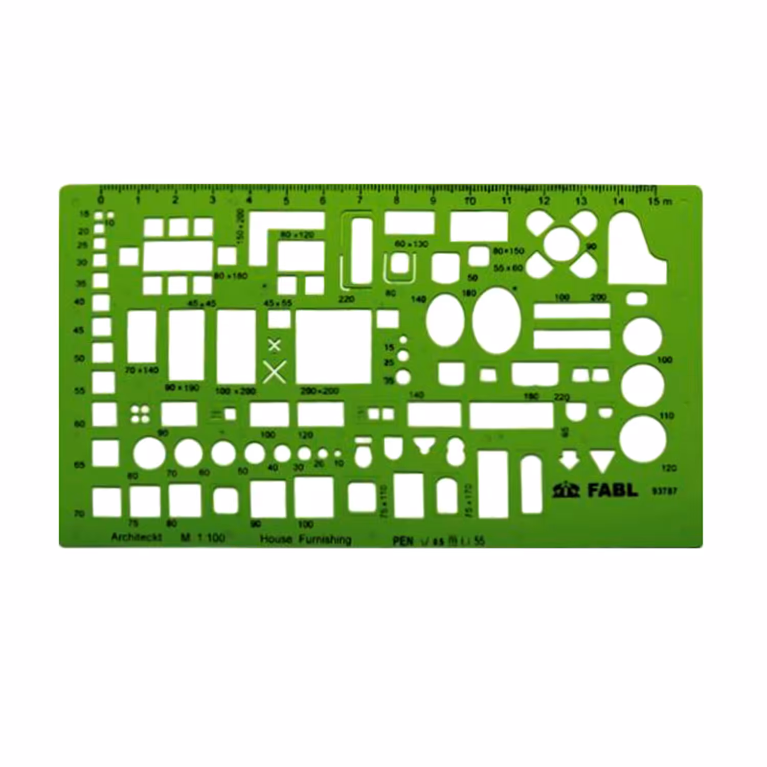 شابلون مبلمان فابل مقیاس 1/100