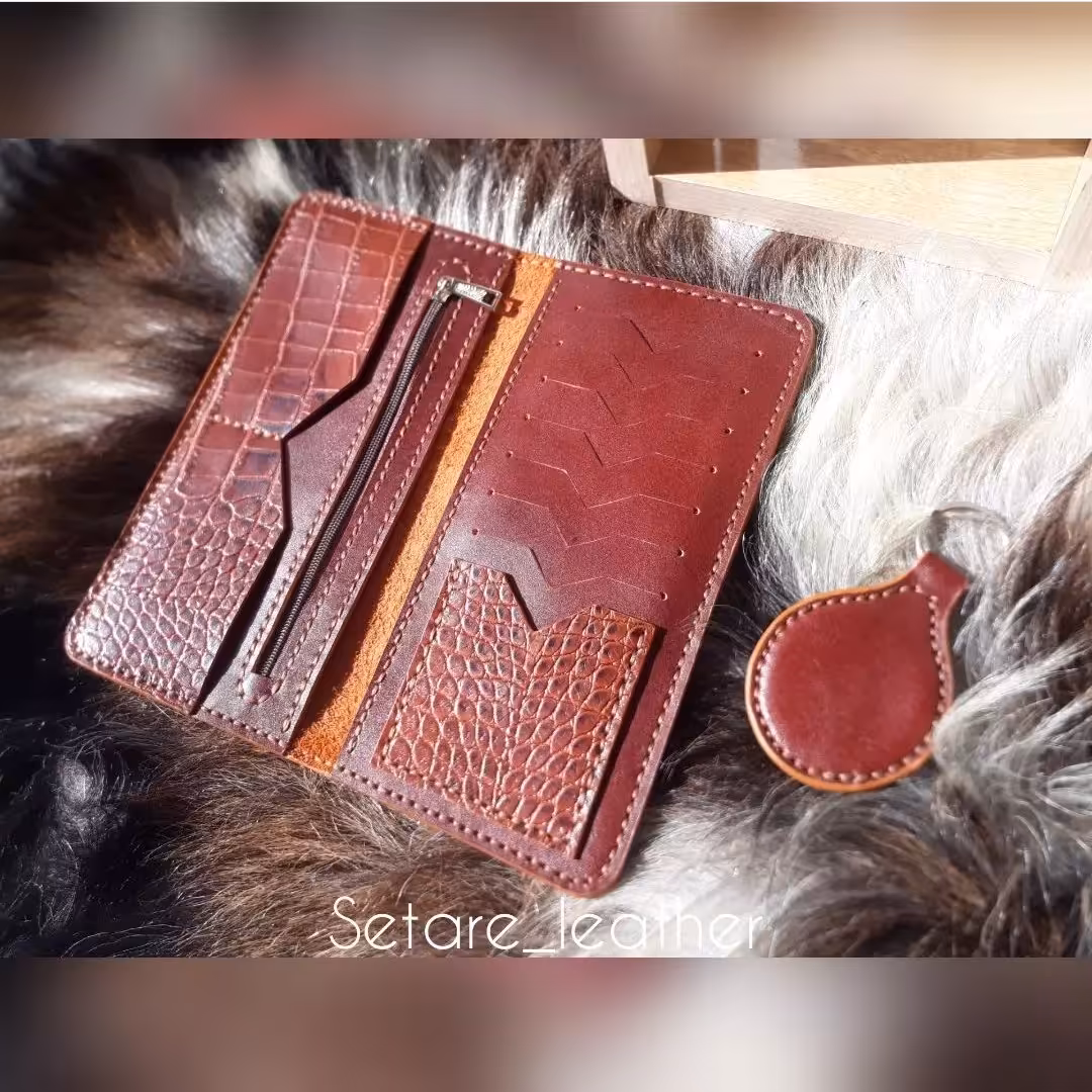 کیف پول کتی با چرم اصل