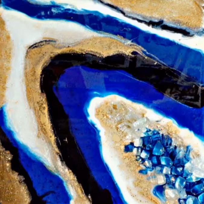 تابلوی ژئود رزینی 
رنگ آبی ؛ سایز 30×30