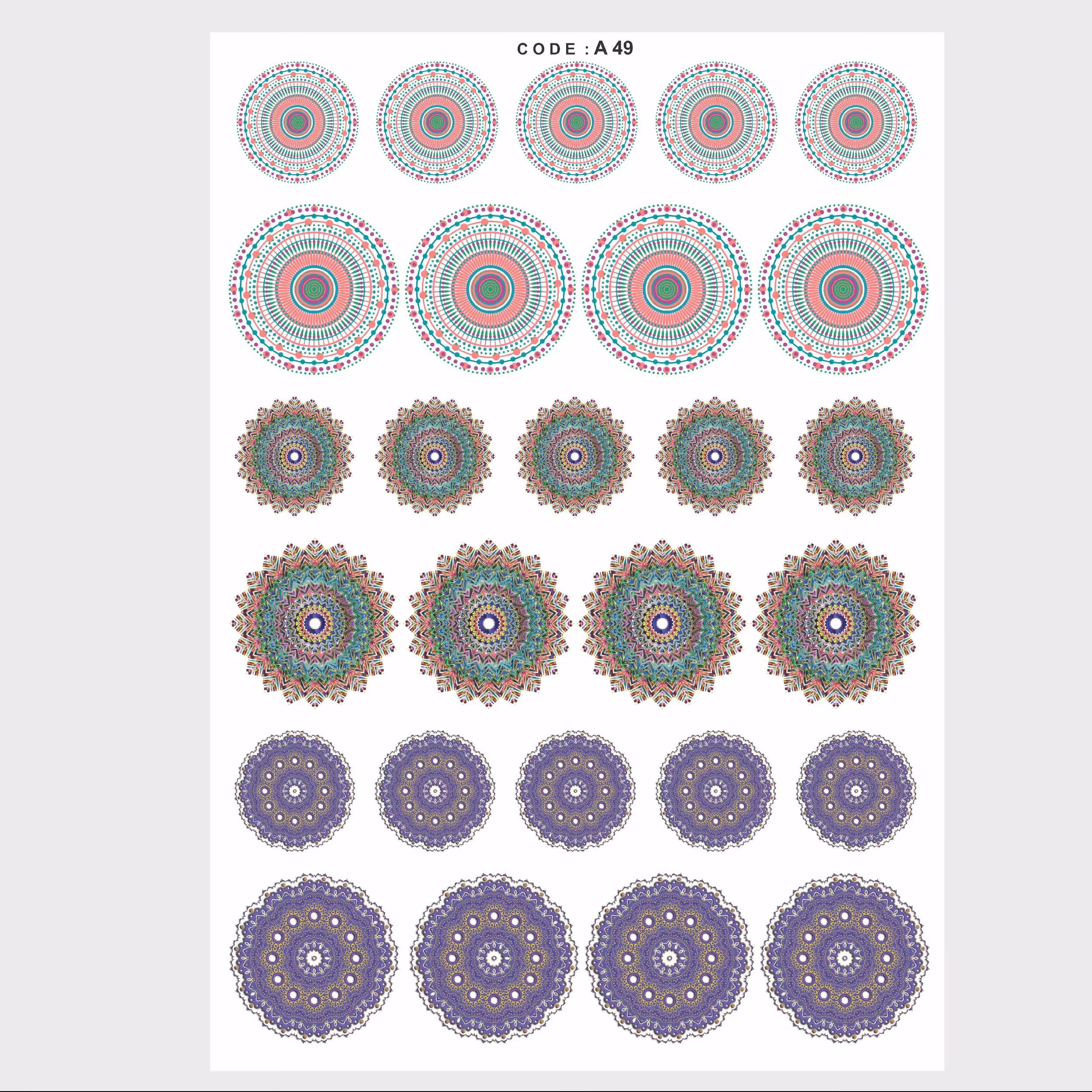 ترنسفرطرح ماندالا کد2 ابعاد30در40سانتی متر موجودی بگیرید