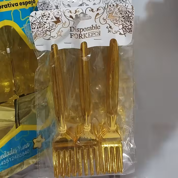 چنگال متالایز طلایی 12 عددی