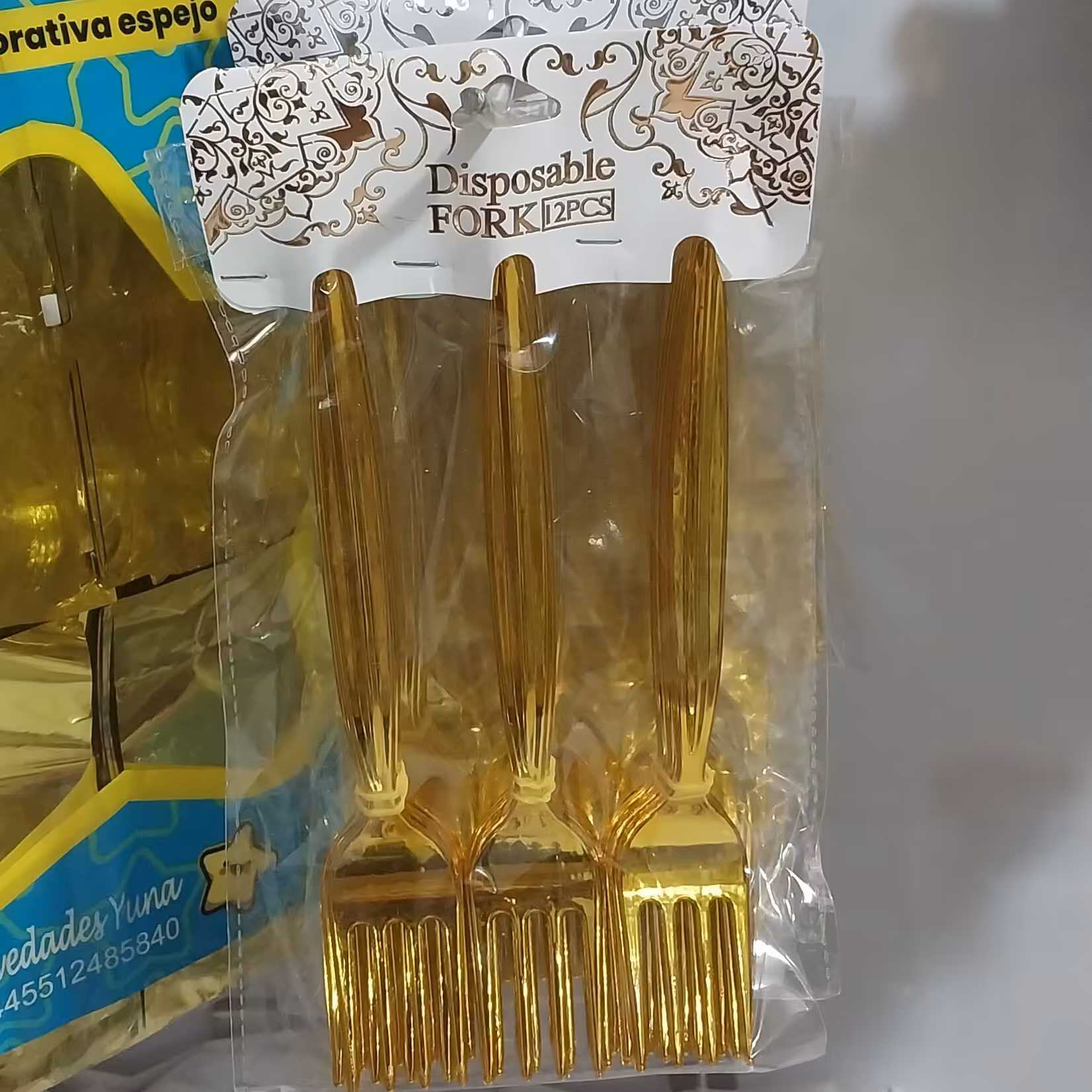 چنگال متالایز طلایی 12 عددی