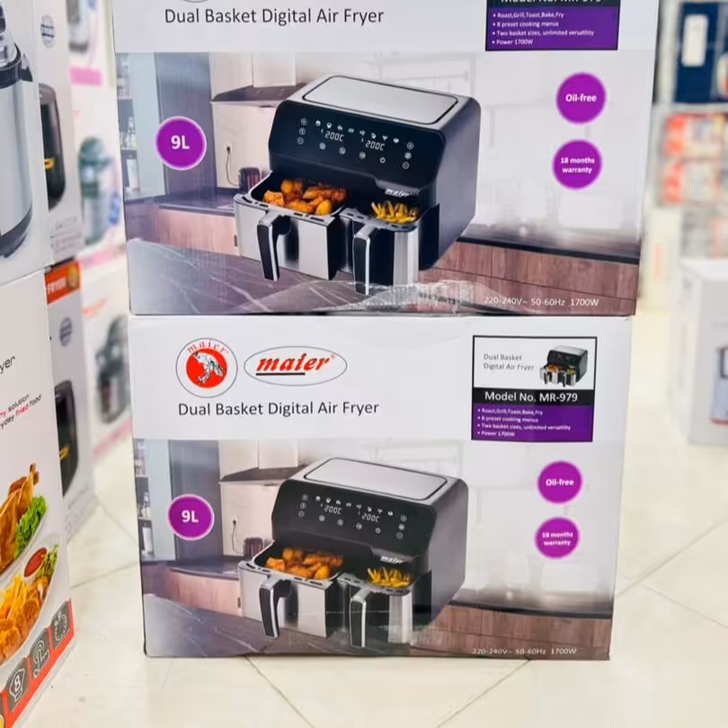 سرخ کن دیجیتال رژیمی بدون روغن، دو قلو، 9 لیتری مایر MR-979

