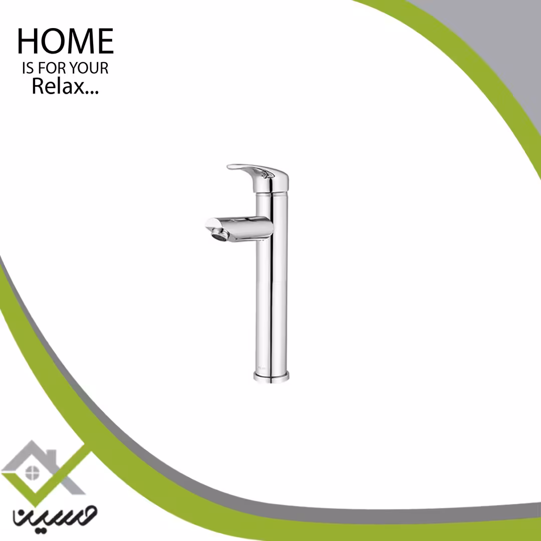 شیر روشویی پایه بلند کلار مدل آریا کروم(هزینه ارسال پس کرایه است)