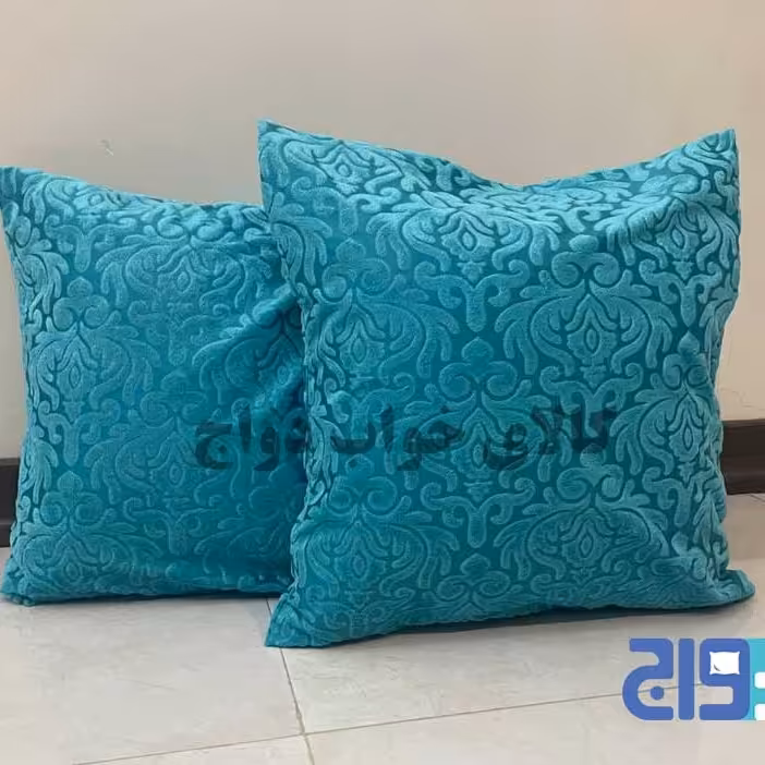 روکوسنی مخمل برجسته رنگ سبزآبی (فروش  به صورت جفتی)