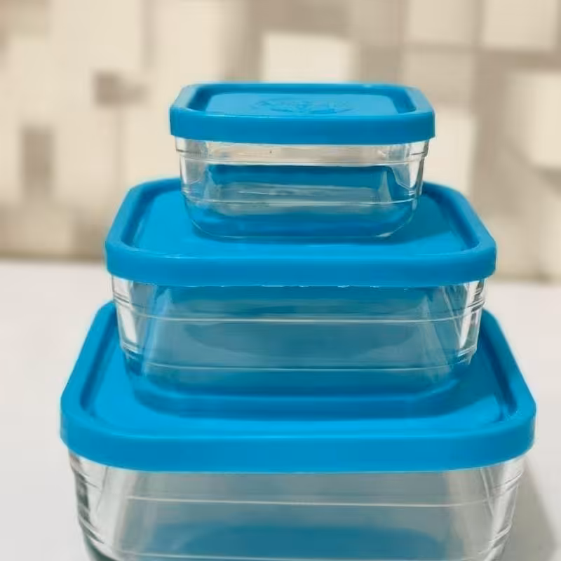 ظرف نگهدارنده 3تیکه با درب سیلیکونی 