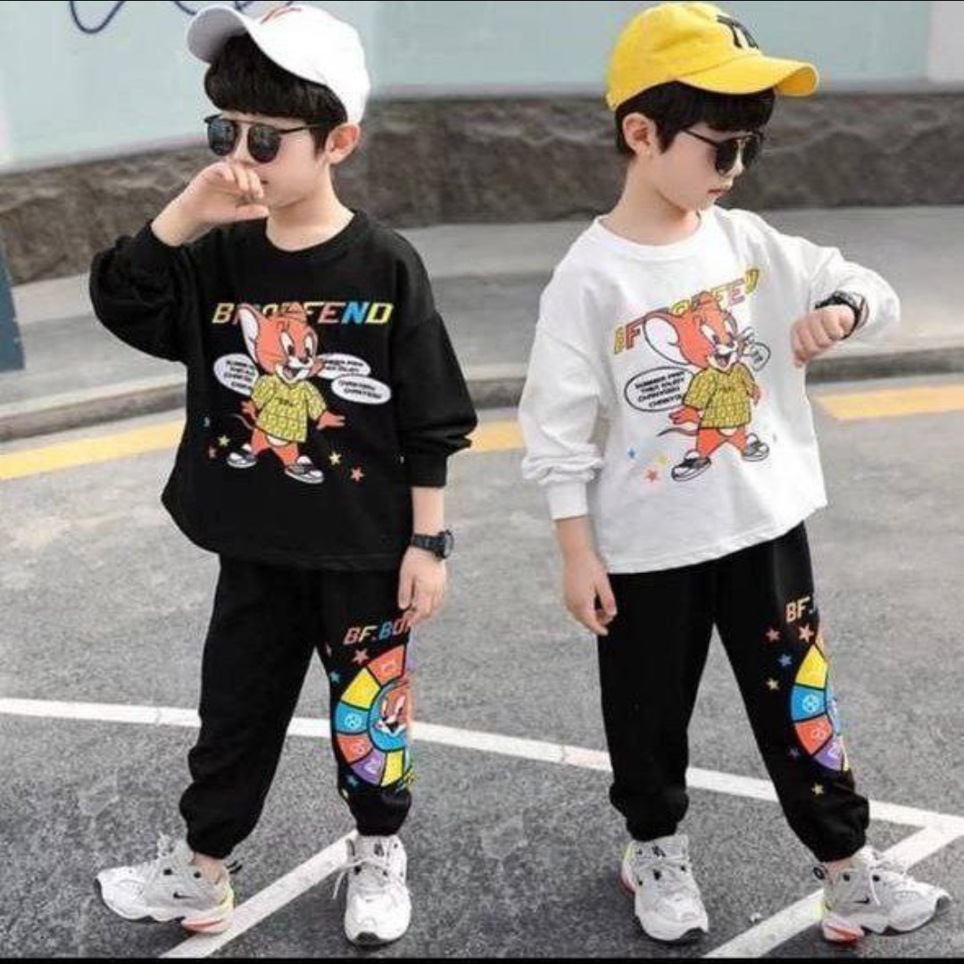 ست بلوز و شلوار اسپورت شیک و جذاب مناسب حدود سنی  2 تا 8 سال کیفیت عالی جنس دورس لاکرادار عالی