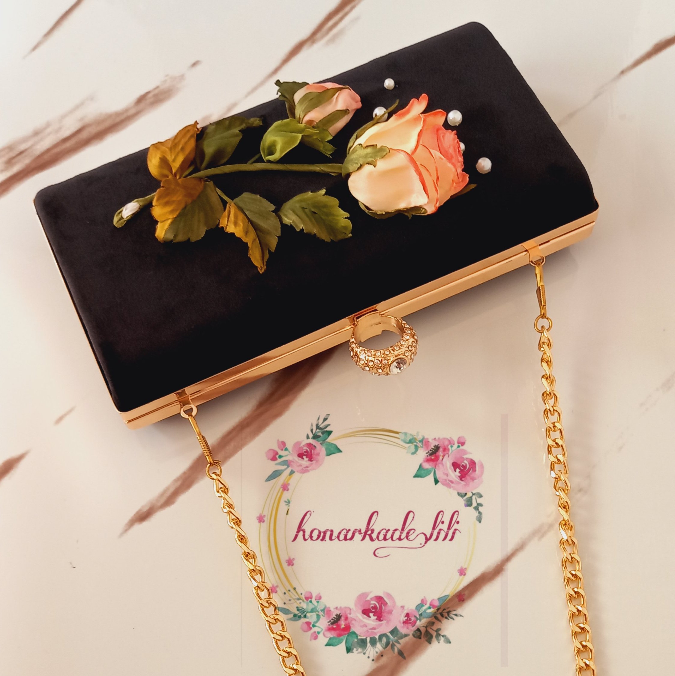 کیف دستی گل رز