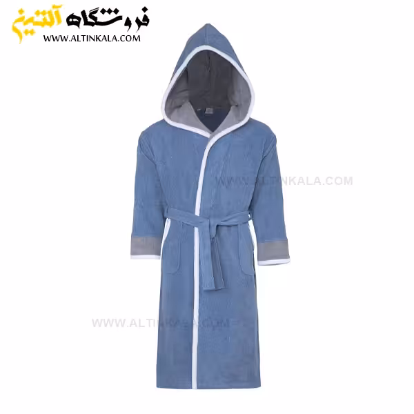 حوله پالتویی کودک سلین طرح پسفیک ابی-طوسی سایز 6-7
