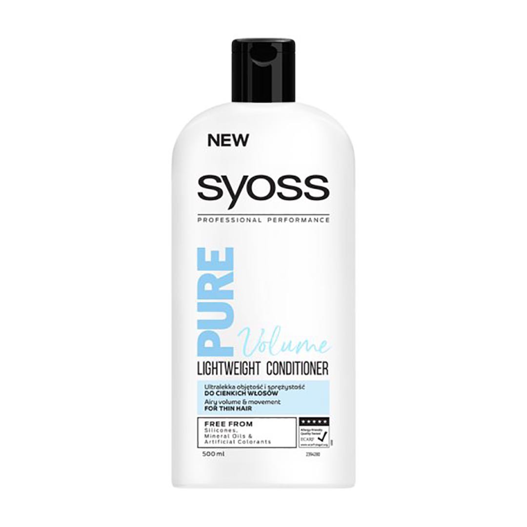نرم کننده موهای نازک سایوس Syoss Pure Volume حجم 500 میل