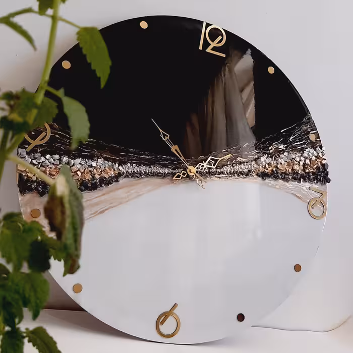 ساعت دیواری رزینی طرح شب و روز 30سانتی موتور اصل تایوان با 6ماه ضما ارسال رایگان